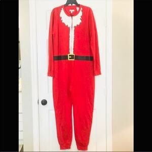 The Rail Santa Claus Unisex Fleece Union Suit Onesie Pajamas. M